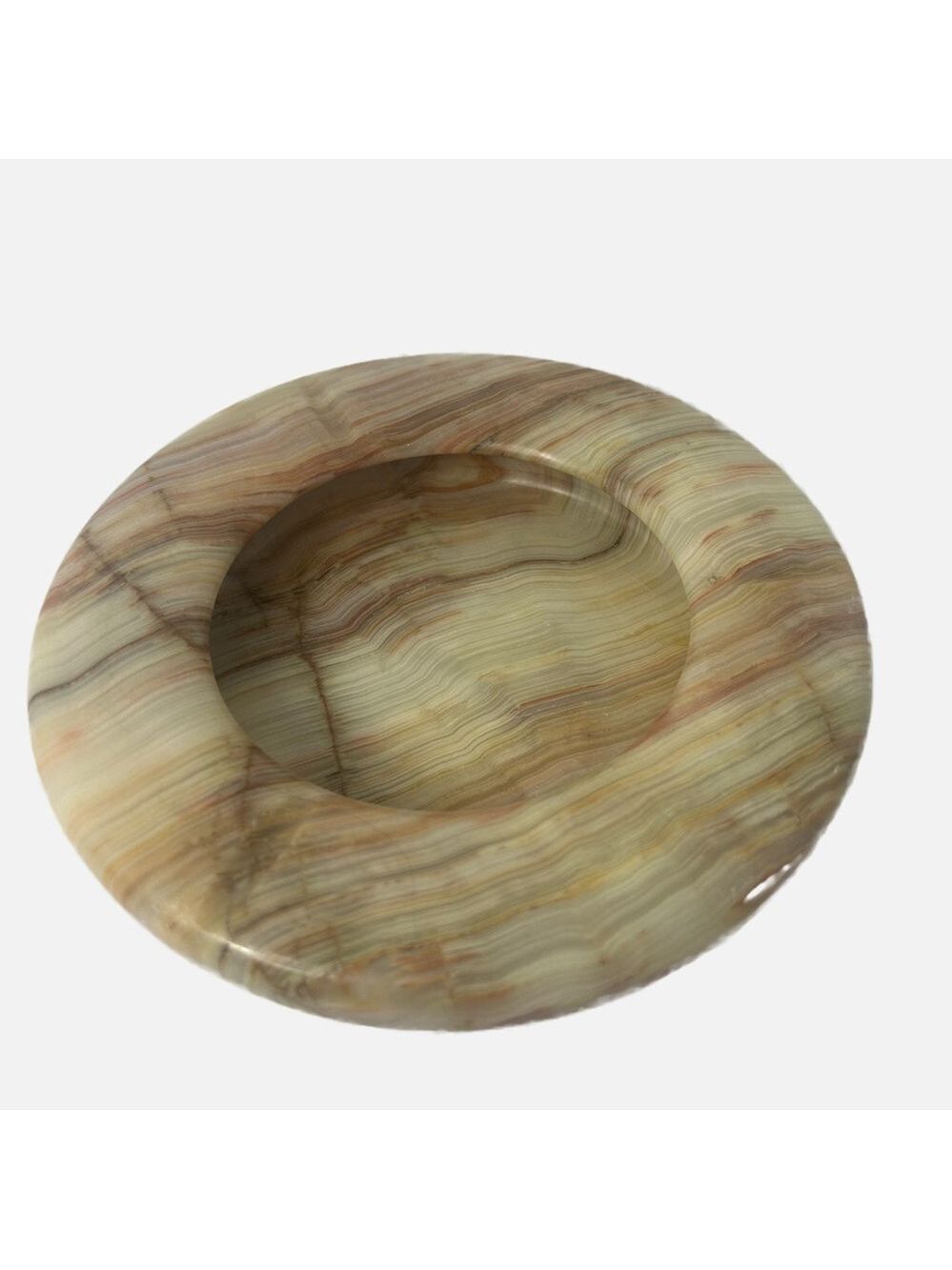 Vintage Marble Ashtray Trinket Decorative Dish Heavy Bowl 70s